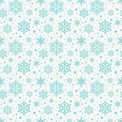 Snowflakes pattern. Vector seamless background.