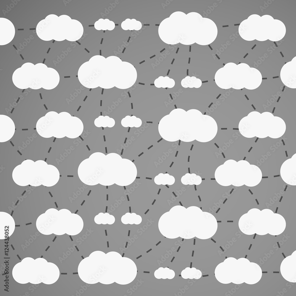 Poster cloud computing concept - background design