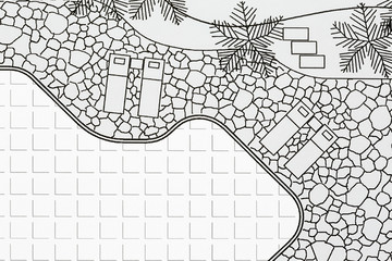 Landscape architect design pool patio plan