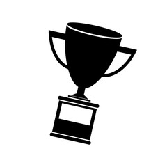  trophy cup award icon silhouette over white background. vector illustration
