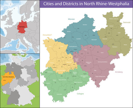 Map of North Rhine-Westphalia