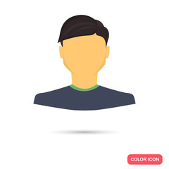 Human male avatar color flat icon