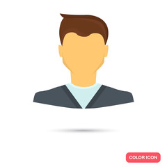 Human male avatar color flat icon
