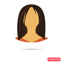 Human female avatar color flat icon