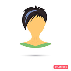 Human female avatar color flat icon