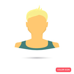 Human male avatar color flat icon
