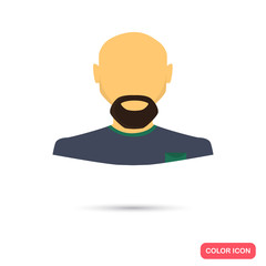 Human male avatar color flat icon