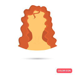 Obraz na płótnie Canvas Human female avatar color flat icon