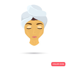 Woman with washed hair color flat icon