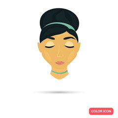 Woman with hairstyle color flat icon