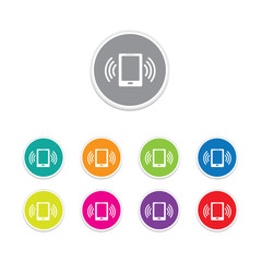 Vector - mobile phone icon. Round stickers. 