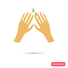 Hand care procedure color flat icon