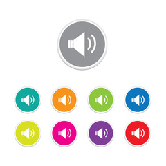 Vector - speaker volume icon. Round stickers. 