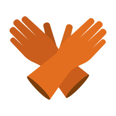 industrial security gloves protection equipment over white background. vector illustration