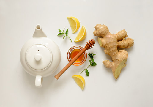 Ginger tea ingredients concept