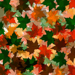 Naklejka na ściany i meble Autumn background of maple leaves. Colofrul image