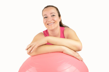 smiling with pilates ball