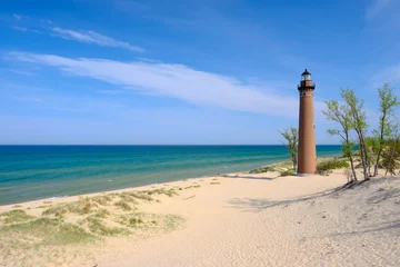 Zelfklevend Fotobehang Little Sable Point Lighthouse in dunes, built in 1867 © haveseen