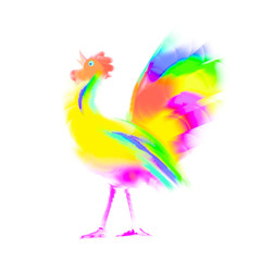 abstract Rooster on the feast of the new year