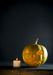 Halloween pumpkin with candles