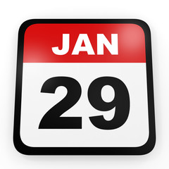 January 29. Calendar on white background.