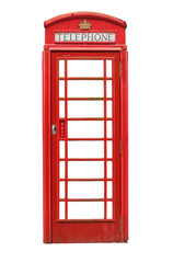 Isolated British Telephone Box