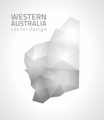 Western Australia vector mosaic 3d grey and silver map