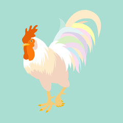 rooster vector illustration style Flat