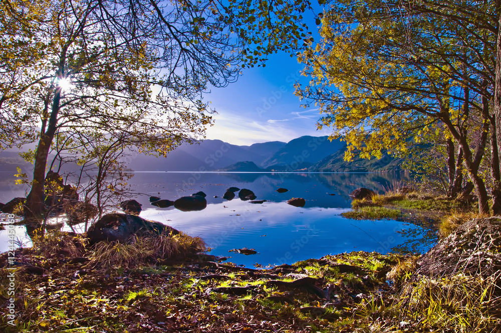 Wall mural lake sanabria in zamora spain