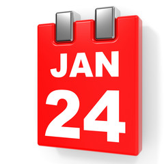 January 24. Calendar on white background.