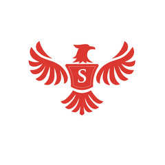 elegant phoenix with letter S consulting logo concept,  eagle with letter S logo concept

