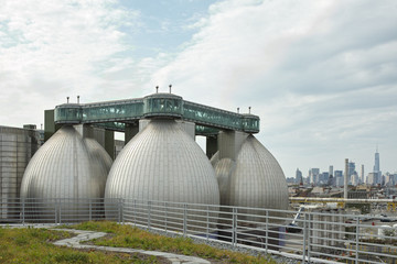 Digester eggs of the Newtown Creek Wastewater Treatment Plant - 124445455