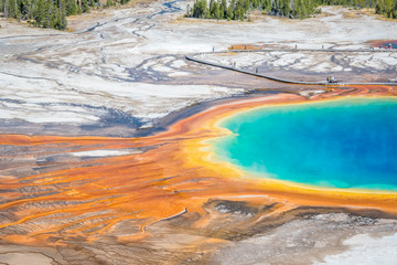 The World Famous Grand Prismatic Spring in Yellowstone National Park