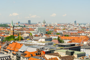 Fototapeta na wymiar Panoramic view of the city Munich in Bavaria, Germany