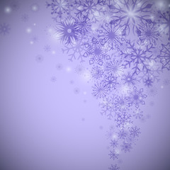 Purple snowflake flow Christmas vector background.