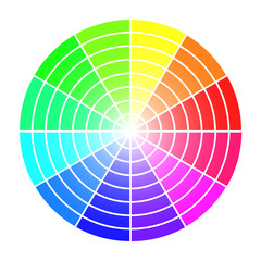 Color wheel vector template isolated on white background.