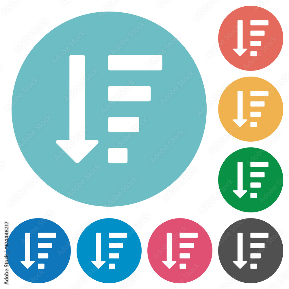 Poster flat descending ordered list mode icons