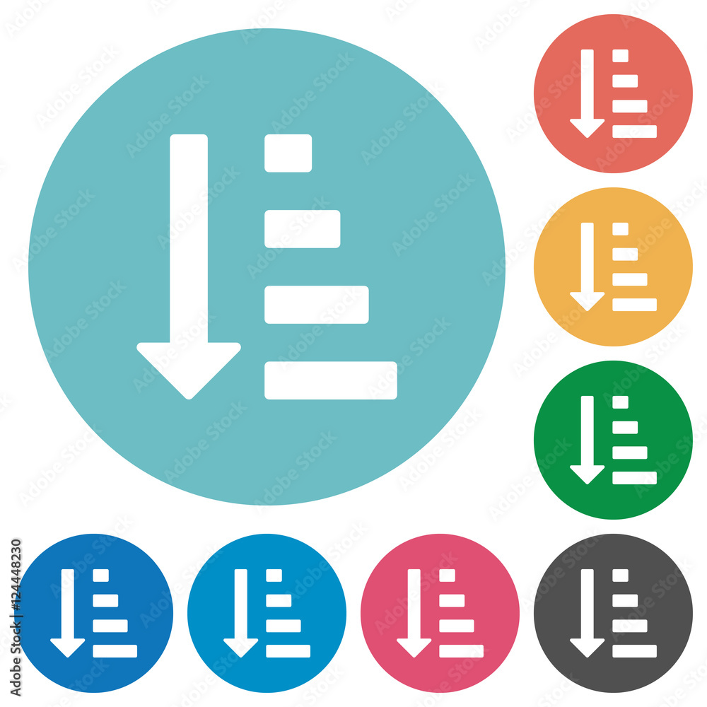 Poster flat ascending ordered list mode icons