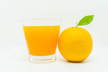 Orange juice and slices of orange isolated  on white background