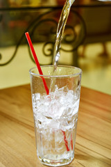 highball glass with ice