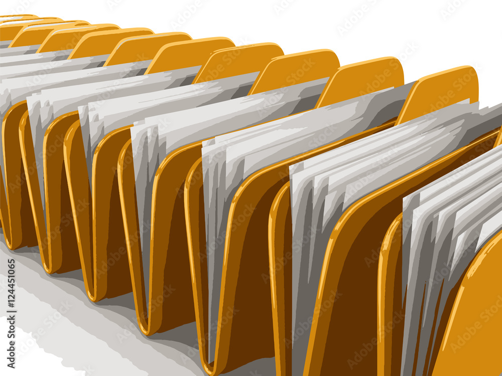 Poster folder and files. image with clipping path