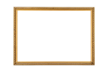 Fototapeta premium Antique gold frame isolated on the white background.Gold frame i