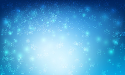 Winter snow fall with bokeh and lighting element abstract backgr