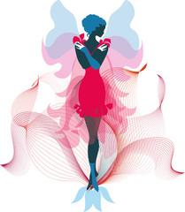 Obraz premium Stylish contemporary digital Fairy Silhouette