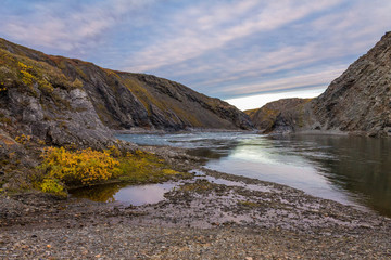Fototapeta premium The River Kara. Odintsovo gorge. September.