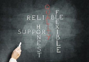 Woman draw crossword