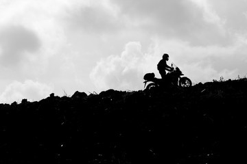 Motorcycle ride, people driving motorbikes, Bikers on the summer ride parade, moving on sunset street, summer travel, road trip, freedom lifestyle. motorcycle silhouette. motorcycle touring