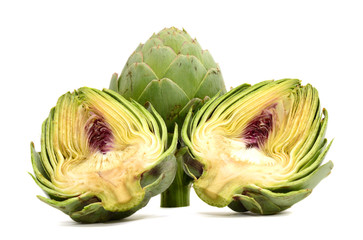 Fresh Artichokes isolated on white background