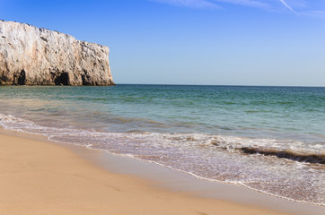 algarve beaches, view of the beach in algarve during summer, portugal