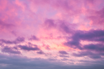 Colorful sky after the sunset. Natural background.